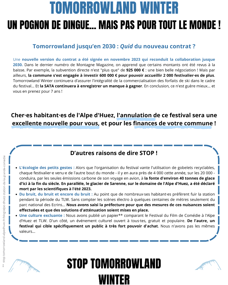 Tract sur l'aspect économique du TL Winter - Verso