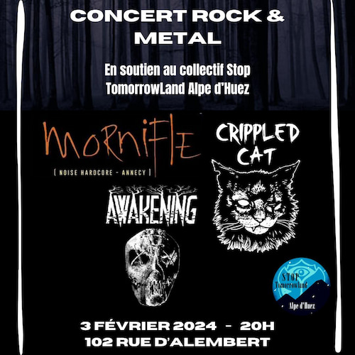 Affiche du concert Rock et Metal du 3 Février 2024